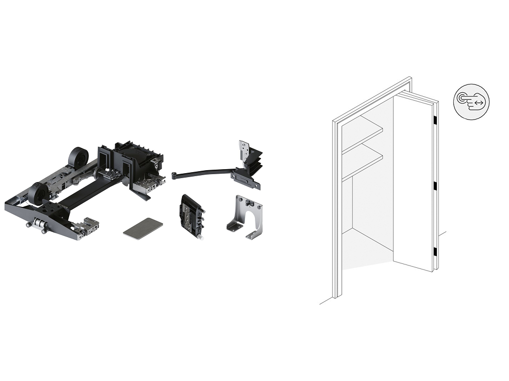 hawa_raccordo scorrimento modello folding concepta iii sinistra.png Raccordo Scorrimento Modello Folding Concepta III Portata kg.6-20 mm.18-26 Altezza 1200-2200h Sinistra| Hawa - immagine 1